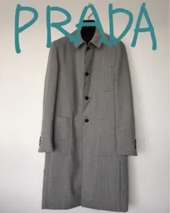 【美品】PRADA 17SS チェック　ステンカラーコートのサムネイル