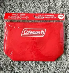 【新品未開封】コールマン　Coleman　コカコーラ　フェルトトート　赤　レッド