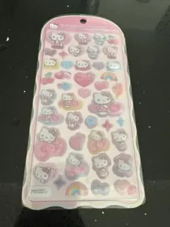 正規品　コットンパフィーシール　キティ　ヒョウ柄　ボンボンドロップシール