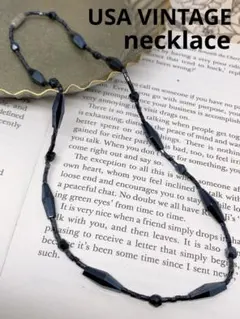 アメリカ ヴィンテージ ビーズ ブラック ネックレス ユーロ アンティーク