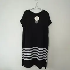え17◆3Ｌ、4Ｌ、向き 新品 タグ付き　ボーダー　ワンピース　フリーサイズ