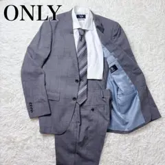 ONLY オンリー スーツ セットアップ チェック グレー ウール L ビジネス