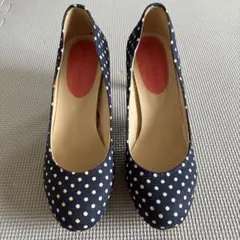 オリエンタルトラフィック　ネイビードット　ヒール