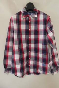 (71) 美品 トミーヒルフィガー シャツ M チェック 綿 レギュラーフィット