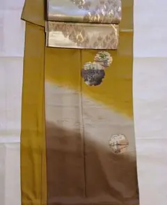 夏物 絽訪問着 付け下げ ベージュ 草花文様 友禅に刺繍 正絹 三越