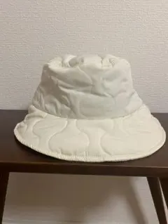 ホワイト キルティング バケットハット