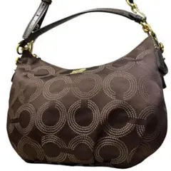 美品　コーチ ショルダーバッグ ワンショルダー 2way ブラウン キャンバス