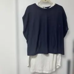 大きいサイズ♡2点セット 半袖セーター＆ロングタンクトップ　4Lのサムネイル