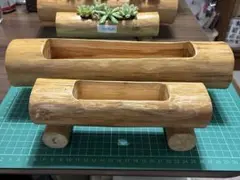 天然木 丸太プランター 多肉植物寄せ植え用のサムネイル