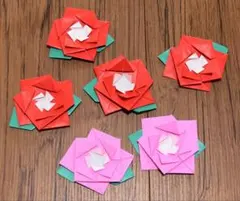 折り紙 ミニ薔薇 ピンク系 16個 お祝い 壁面飾り 母の日 5月 6月