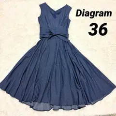 Diagram グレースコンチネンタル デニムワンピース ロング フレア ベルト