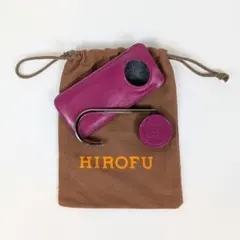 ✨️極美品✨️ヒロフ　バックハンガー　レザーカバー付き　パープルのサムネイル