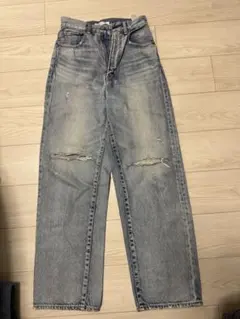 ライトブルー ストレートデニム moussy