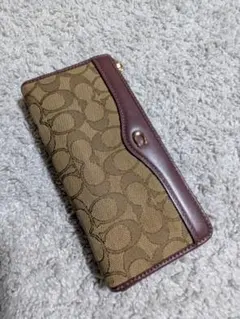 Coach ロゴパターン 長財布 ベージュ/ブラウン