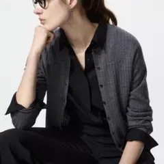 UNIQLO メリノリブクルーネックショートカーディガン