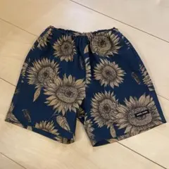 petit main ひまわり柄パンツ 90 水陸両用　プール　水遊び　花柄　紺