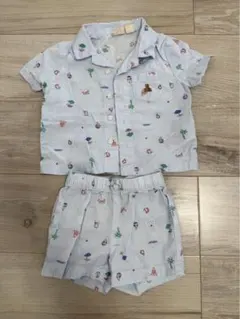 Baby Gap 水色ビーチ柄 上下セット　6-12ヶ月