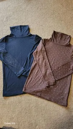 UNIQLOヒートテック長袖 2点セット 黒無地・ブラウン