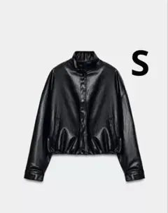 ZARA ザラ　フェイクレザー パデッドボンバージャケット　新品、未使用