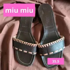 ♦️miu miu ミュウミュウ♦️ レザーサンダル サイズ35.5のサムネイル
