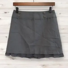 O1022【アプワイザーリッシェ】ミニスカート（2）シフォン アンゴラ混 日本製