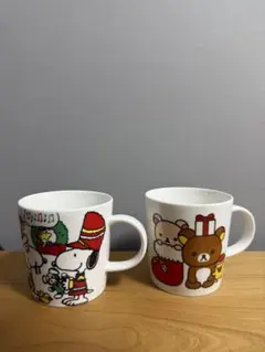 非売品阪急三番街 2011 クリスマス マグカップ 2個 スヌーピー リラックマ