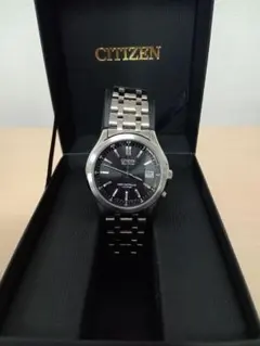 CITIZEN Eco-Drive 腕時計シチズン メンズ 黒文字盤　動作確認済