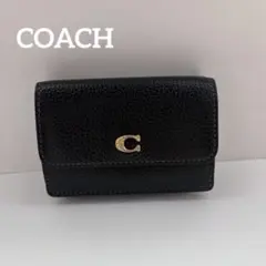 美品COACHコーチ 三つ折り財布 ミニトライフォールド ウォレットMC437