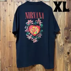 ニルヴァーナ ハート花柄Tシャツ 黒 M カートコバーン バンドT【4880】 ニルヴァーナ ハート花柄Tシャツ 黒 M カートコバーン バンドT【4880