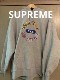 Supreme グレー フード付きパーカー　L