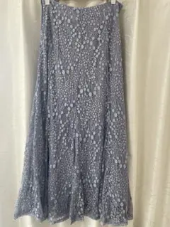 ROPE PICNIC レース フレアロングスカート 38 グレー