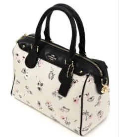 COACH トートバッグ フローラル フラワー 2way ホワイト ネイビー