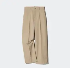 ユニクロ　ワイドチノパンツ　ベージュ　S