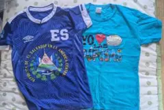 2枚) エルサルバドルサッカーシャツと ププサ Tシャツ