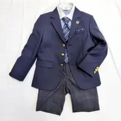 美品　ワルツバイビームス 120cm ネイビー　緑　チェック　金ボタン　男の子