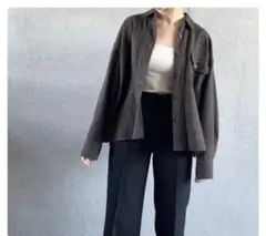 UNIQLO ヘビーフランネルクロップドシャツジャケット（長袖） Lサイズ