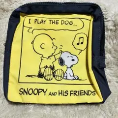 新品　スヌーピー　ポーチ　未使用　イエロー&ブラック　ピーナッツ