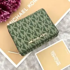 17 新品 MICHAEL KORS マイケルコース 折り財布 グリーン