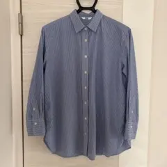 【UNIQLO】ストライプシャツ 長袖 Lサイズ　ユニクロ　レディースシャツ