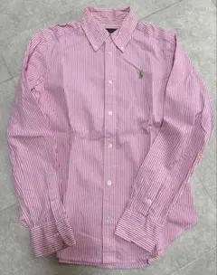 RALPHLAUREN ピンクストライプ スリムフィットボタンダウンシャツ ＳＭ