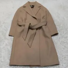 美品 ザラ×マンテコ 女優襟 ベルテッドチェスターコート ベージュ