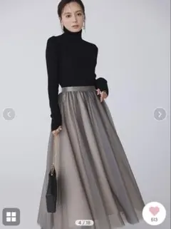 anuans シアーボリュームチュールスカート