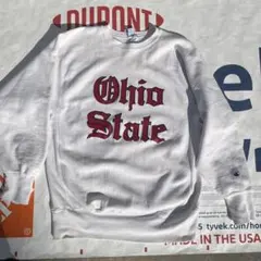 90s Champion USA Ohio州立大学リバースウィーブ ホワイト