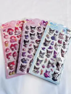 【送料込み】ぷっくり立体 ボンボンドロップシール 3Dステッカー 3点セット