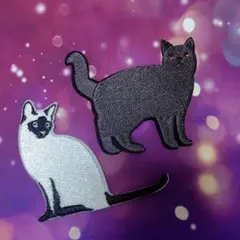 936 ネコ ねこ 猫 ボブテイル シャム ポインテッド アイロンワッペン