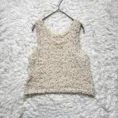 【スウィングバイ】ニットノースリーブトップス F 白ポリエステル100 重ね着