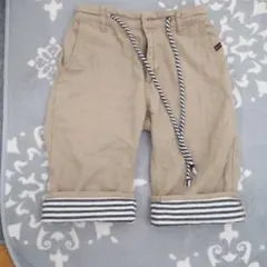 ベージュ ストライプ ハーフパンツ 160