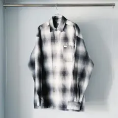 【Caltop】オンブレチェックシャツ USA製 ブラック L相当