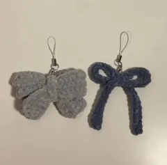 編み物　かぎ編み　リボン　2個セット　プリンセスモール　チャーム