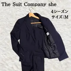 THE SUIT COMPANY she パンツスーツ 38 ネイビーストライプ